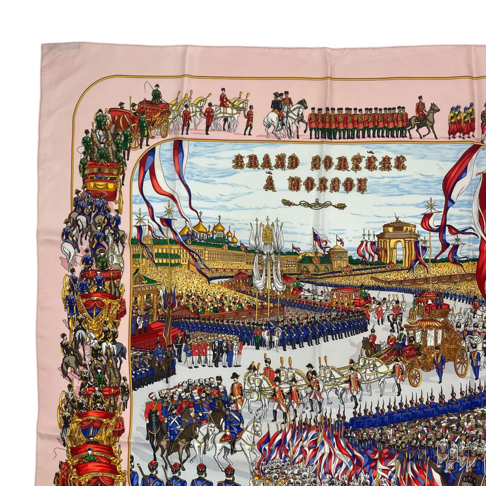 美品 HERMES エルメス スカーフ シルク カレ90 GRAND CORTEGE A MOSCOU