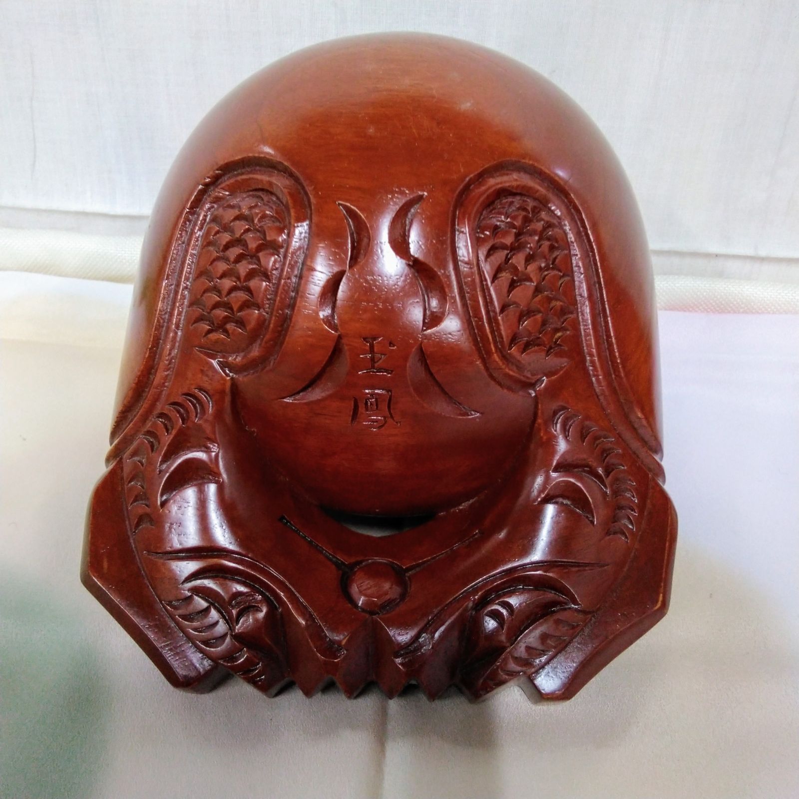 木魚　古美術品　仏具　中国古美術品 仏具玉鳳 楠木木魚4.5寸 /音にこだわった木魚です。重低音が特長で深く