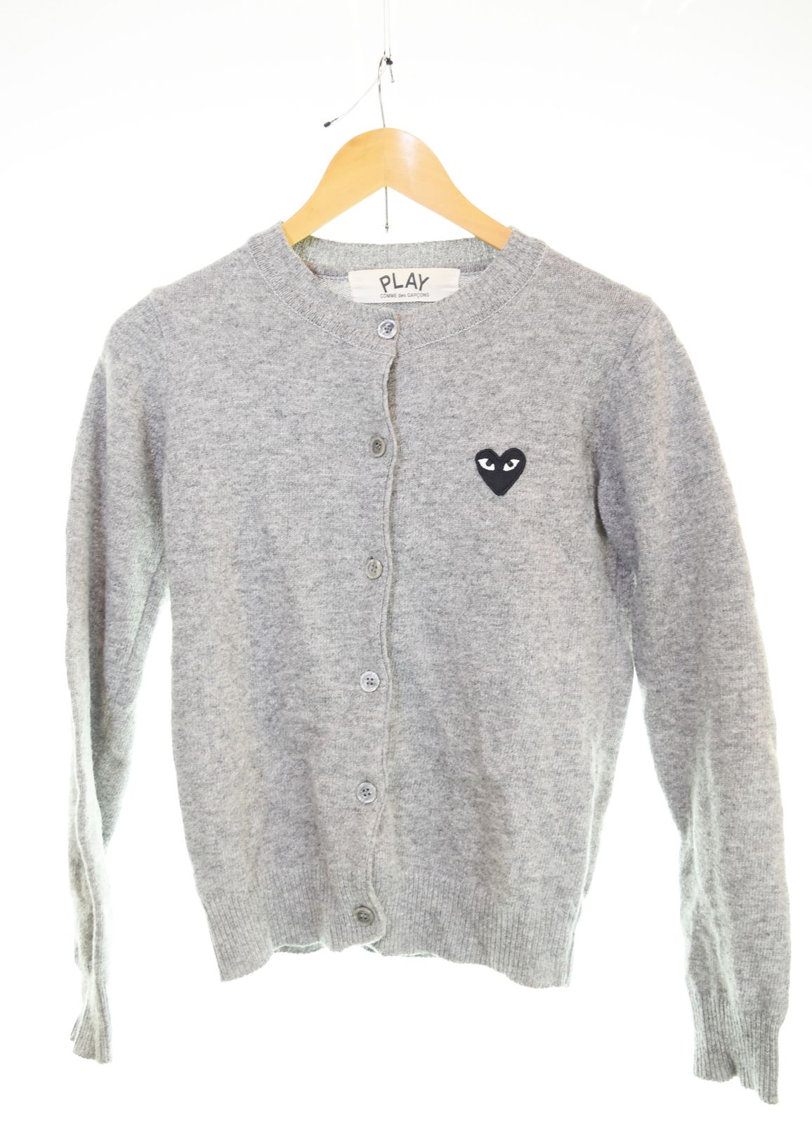 PLAY コムデギャルソン　Lサイズ カーディガン　グレー　レディース　白ハート コムデギャルソン COMME des GARCONS 13AW PLAY COMME des GARCONS