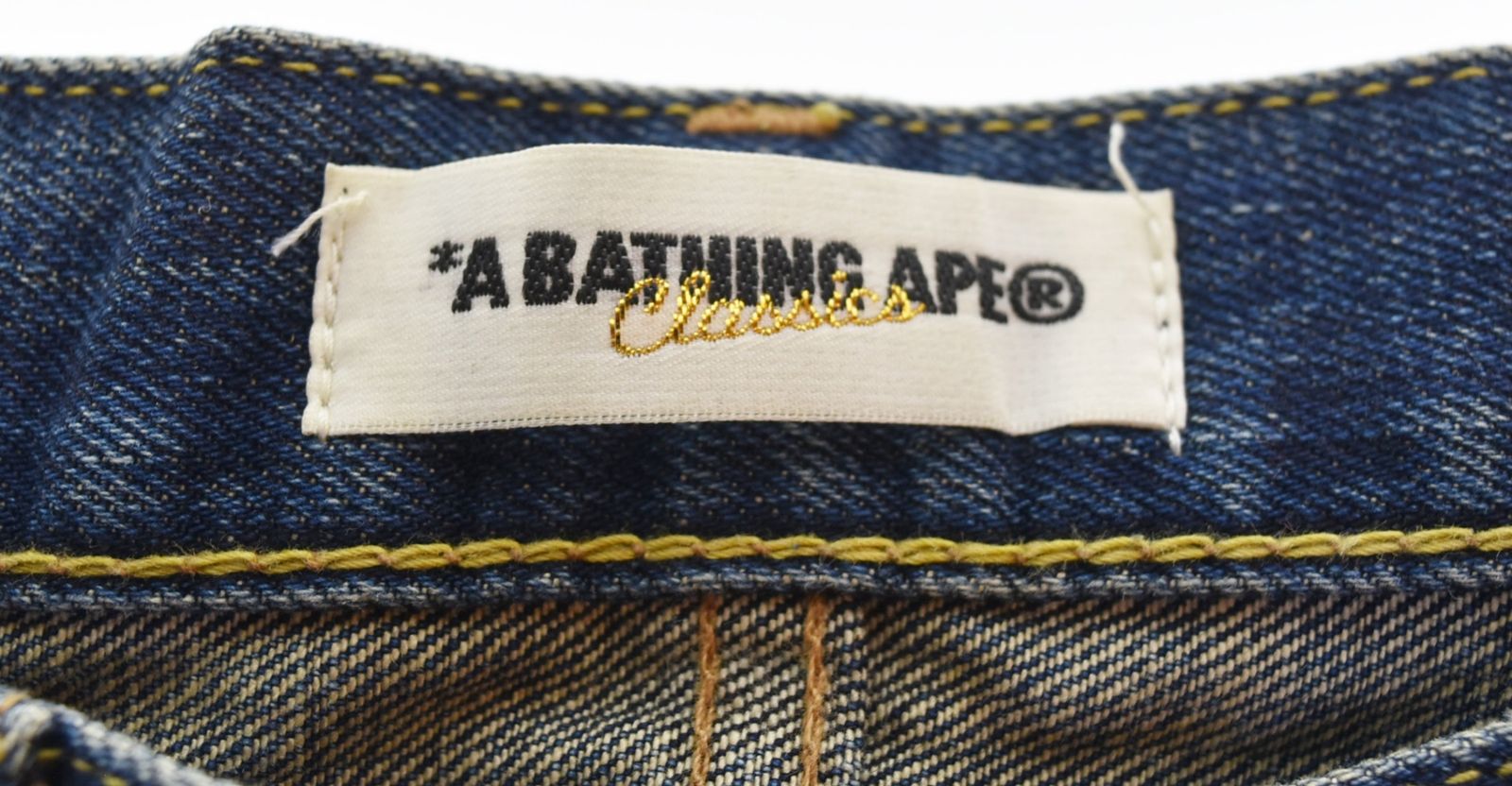 アベイシングエイプ A BATHING APE クラウン 王冠 ロゴ刺繍 デニム