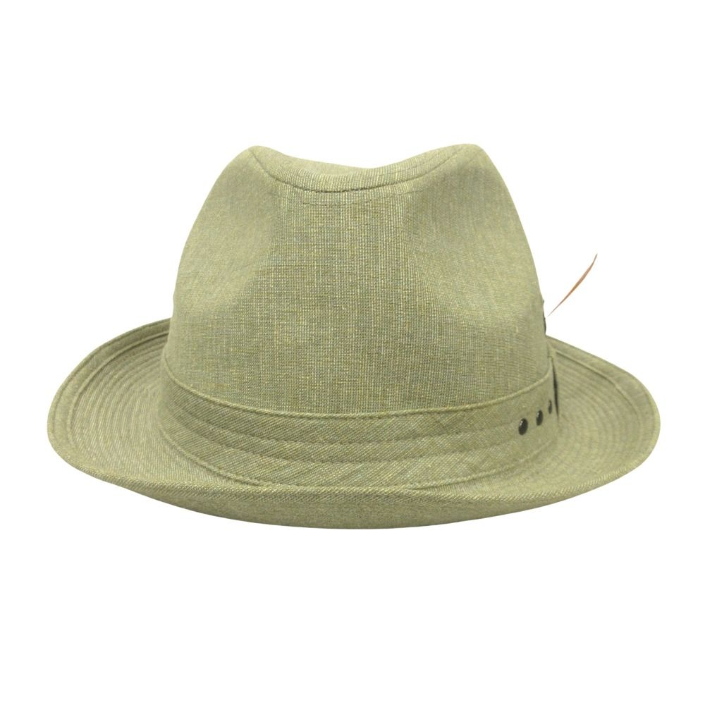 良品 Borsalino ボルサリーノ ソフト ハット 中折れ 帽子 ロゴ 刺繍