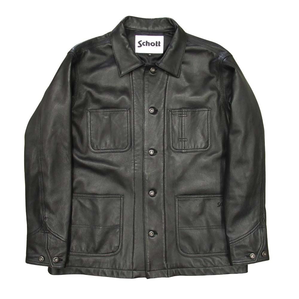 新品同様 Schott ショット ラムレザー カバーオール ジャケット