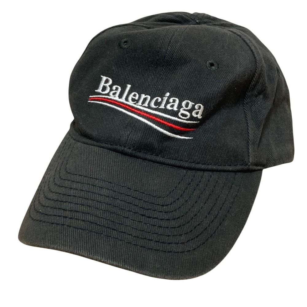 良品 BALENCIAGA バレンシアガ キャンペーンロゴ刺繍 キャップ 帽子