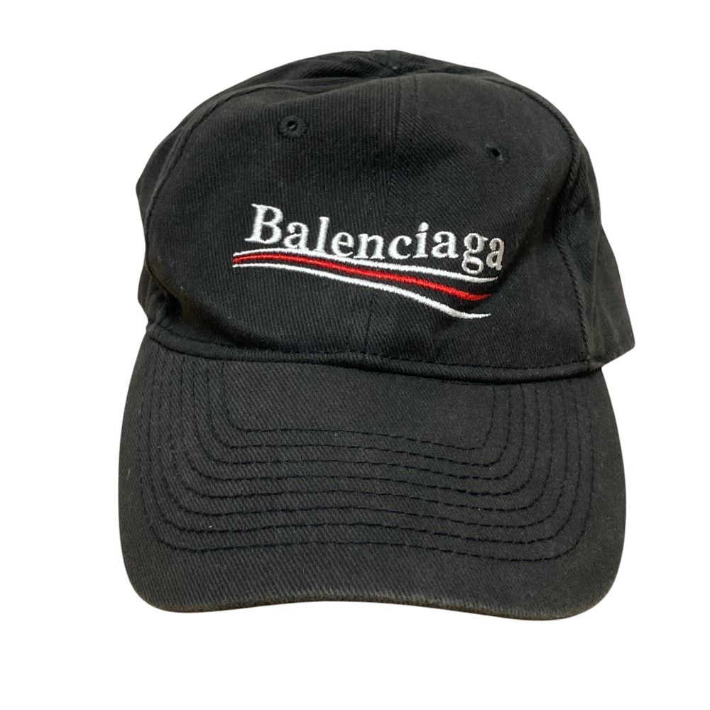 バレンシアガ　BALENCIAGA　キャップ　レディース　キャンペーンロゴ 良品 BALENCIAGA バレンシアガ キャンペーンロゴ刺繍 キャップ 帽子