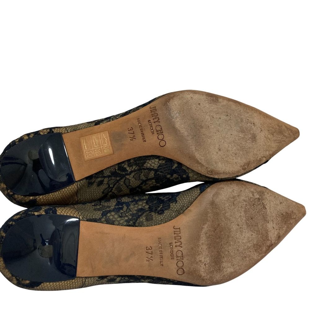 良品 JIMMY CHOO ジミーチュウ ポインテッドトゥ レースパンプス