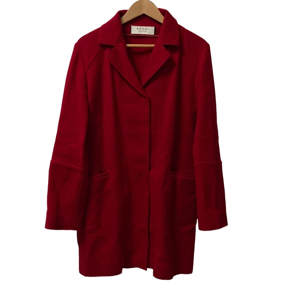 美品 MARNI マルニ ウールコート サイズ40 レッド レディース 古着