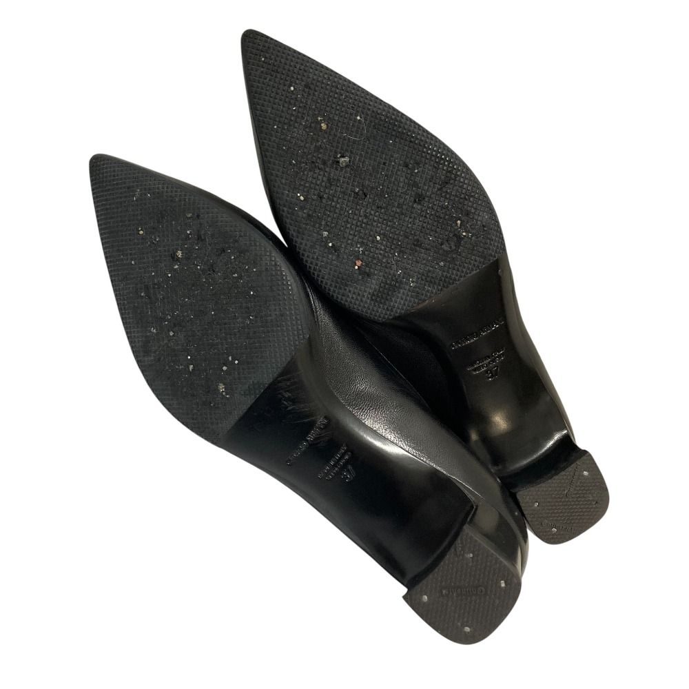 美品 GIORGIO ARMANI ジョルジオアルマーニ レザー ポインテッドトゥ