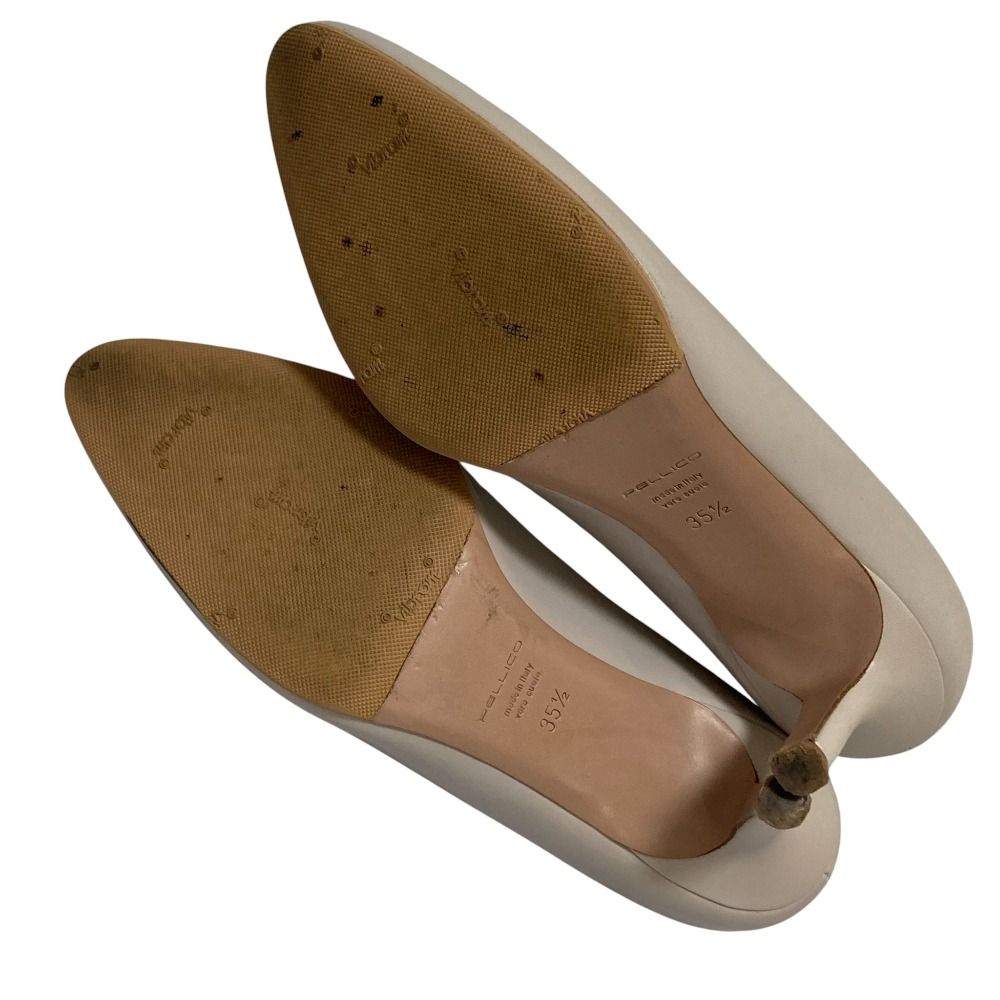 美品 PELLICO ペリーコ METRO 6.5cm アーモンドトゥ レザーパンプス