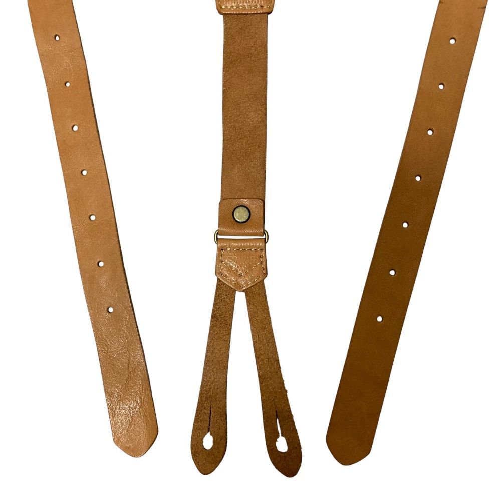 良品 nest Robe ネストローブ レザー サスペンダー ブラウン