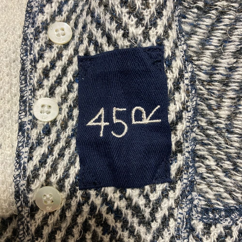 美品 45R フォーティファイブアール ヘリンボーン 切替 ショールカラー