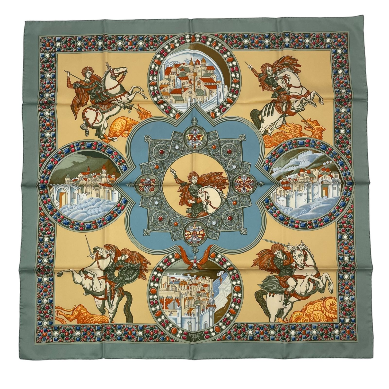 新品同様 HERMES エルメス スカーフ シルク カレ90 LE TRIOMPHE DU 