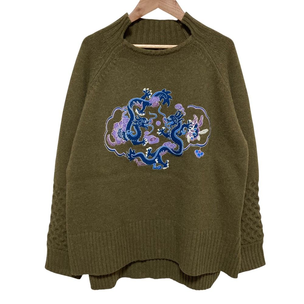 【希少VIVIENNE TAM（ヴィヴィアンタム）ドラゴン刺繍 ニットワンピース 良品 VIVIENNE TAM ヴィヴィアンタム ドラゴン刺繍 ニット セーター