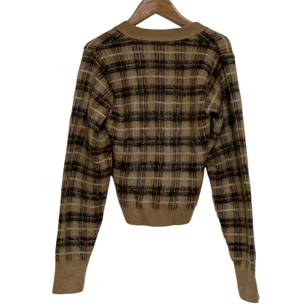 美品 N°21 ヌメロヴェントゥーノ モヘヤブレンド チェック Vネック