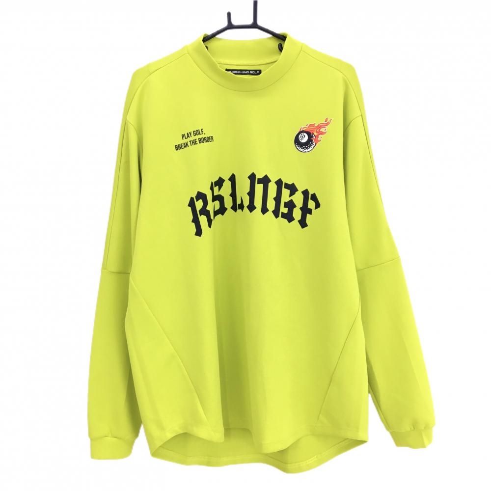 ラッセルノ　ゴルフ　メンズ　長袖シャツ　Lサイズ ラッセルノゴルフ 長袖ハイネックシャツ イエロー×黒 ボールルチャ