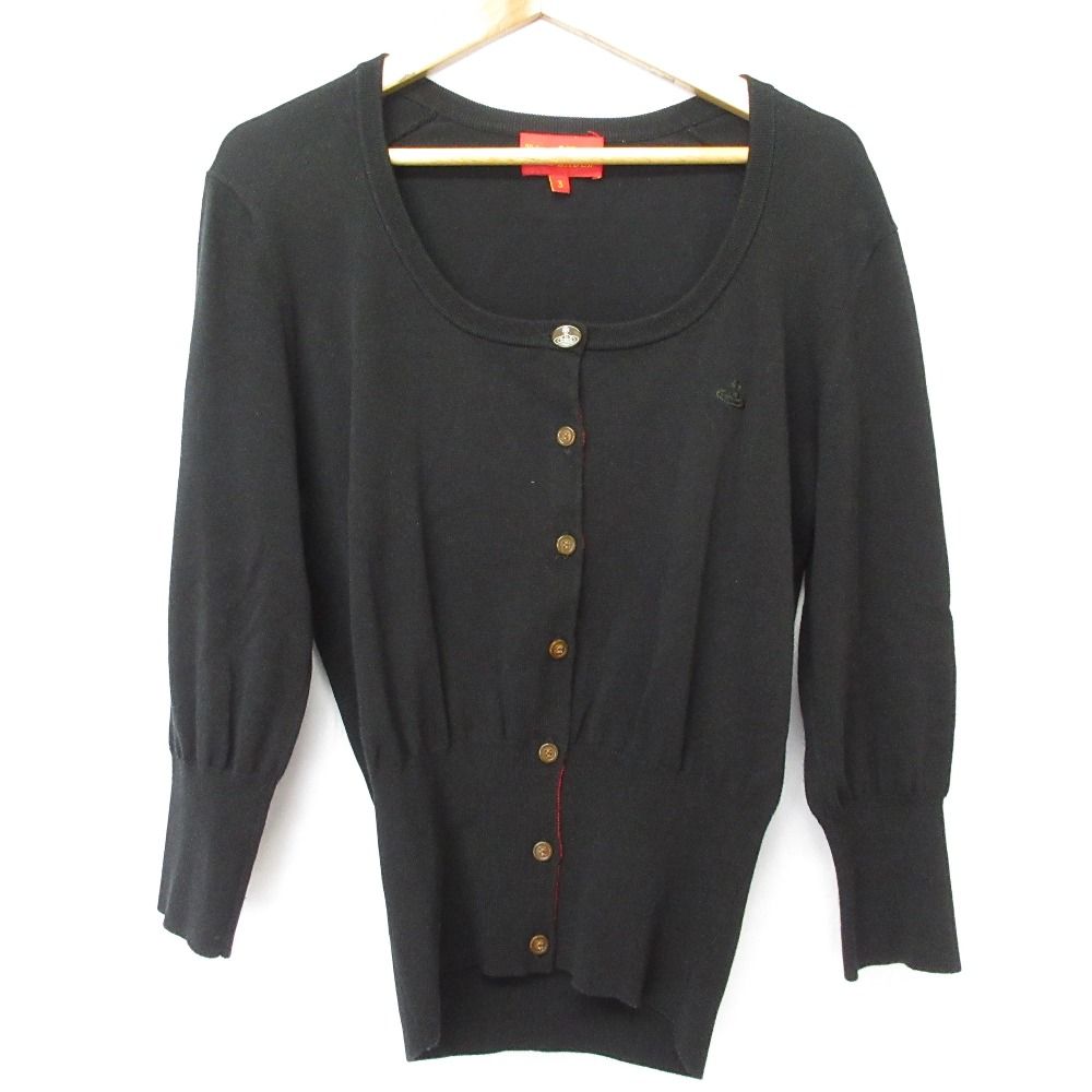 【美品】ヴィヴィアンウエストウッド　レッドレーベル　カーディガン　ブラック 美品 Vivienne Westwood RED LABEL ヴィヴィアンウエストウッド レッド
