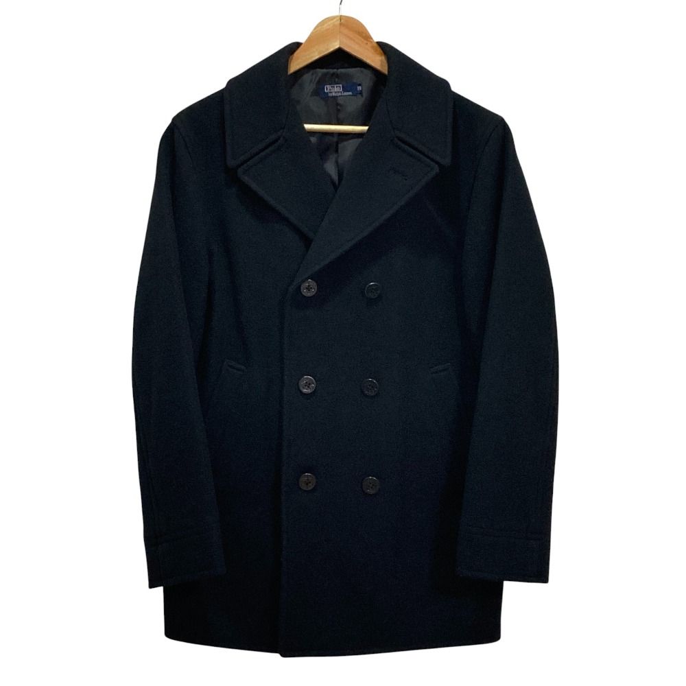良品 ポロバイラルフローレン ダブルブレスト コート 170 ブラック