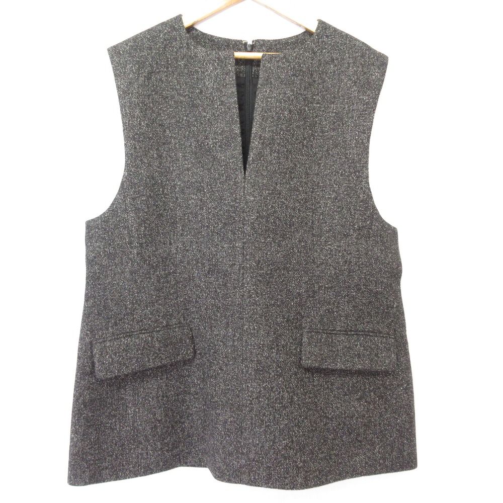 【新品未使用品タグ付き】 LOUNGEDRESS ネップツイードベスト美品 美品 24AW LOUNGEDRESS ラウンジドレス ネップツイードベスト プル