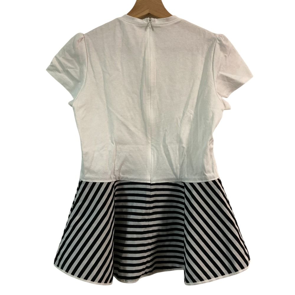 BORDERS at BALCONY半袖ボーダーズアットバルコニーペプラム38 美品 BORDERS at BALCONY ボーダーズアットバルコニー ショート