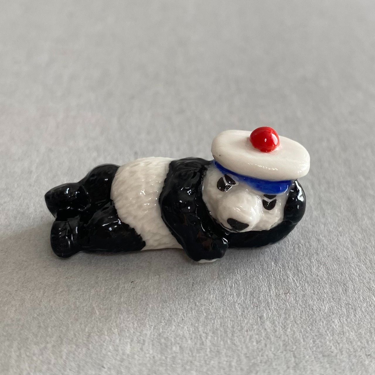 パンダ×セーラー帽のフェーブ／幸運を運ぶパンダ／フランス雑貨／陶器