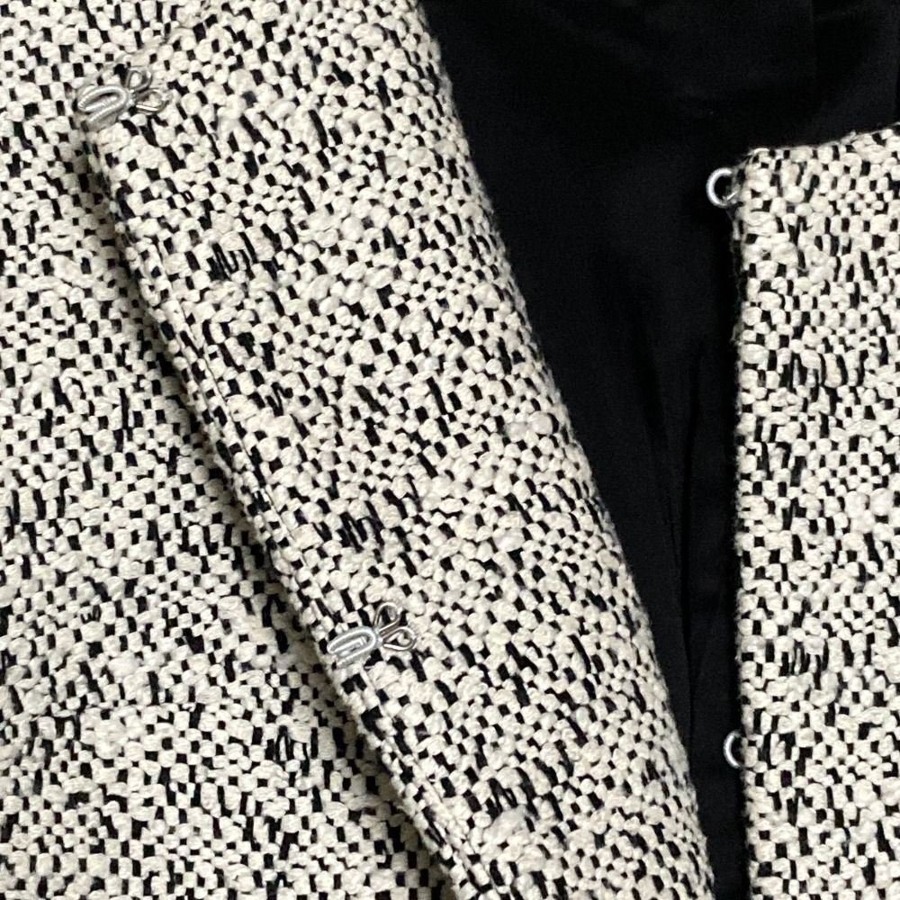 美品 Theory セオリー ツイード ノーカラー ジャケットサイズ2