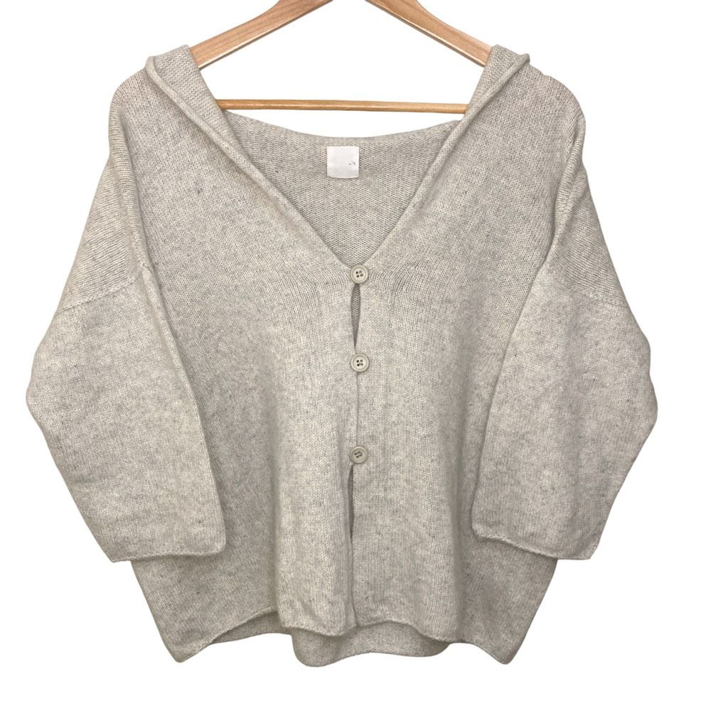 美品 evam eva エヴァムエヴァ カシミヤ ニット フーディー