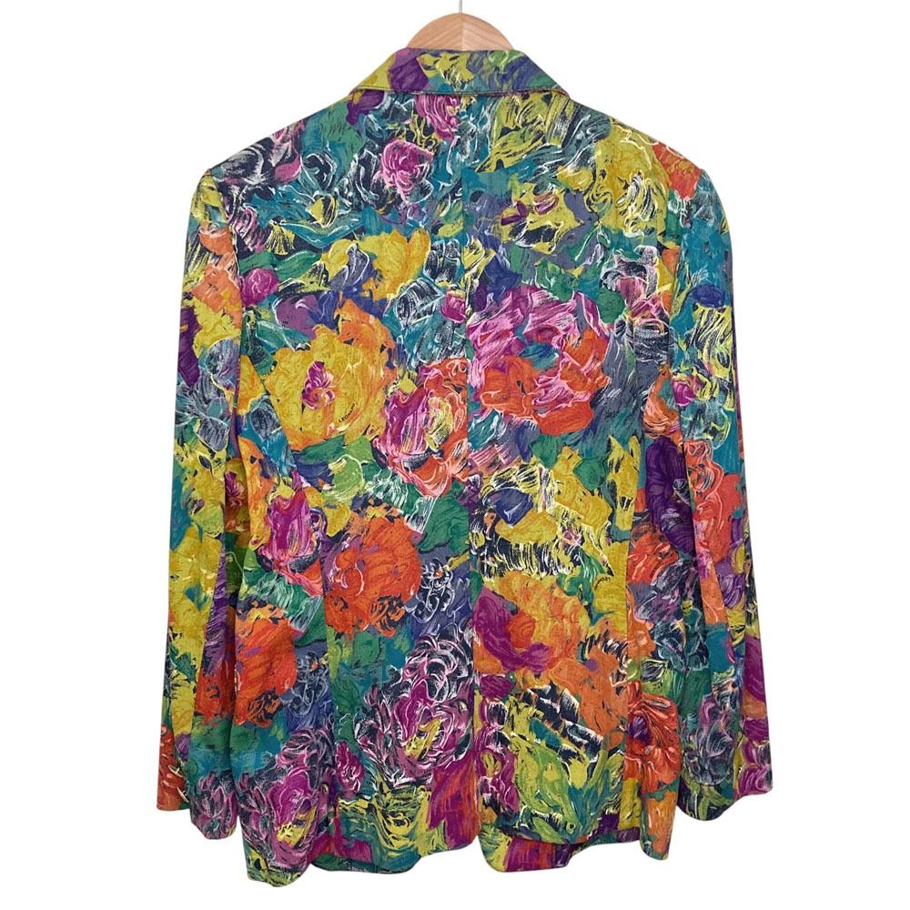 良品 LEONARD レオナール フラワーペイント シルク デニムジャケット