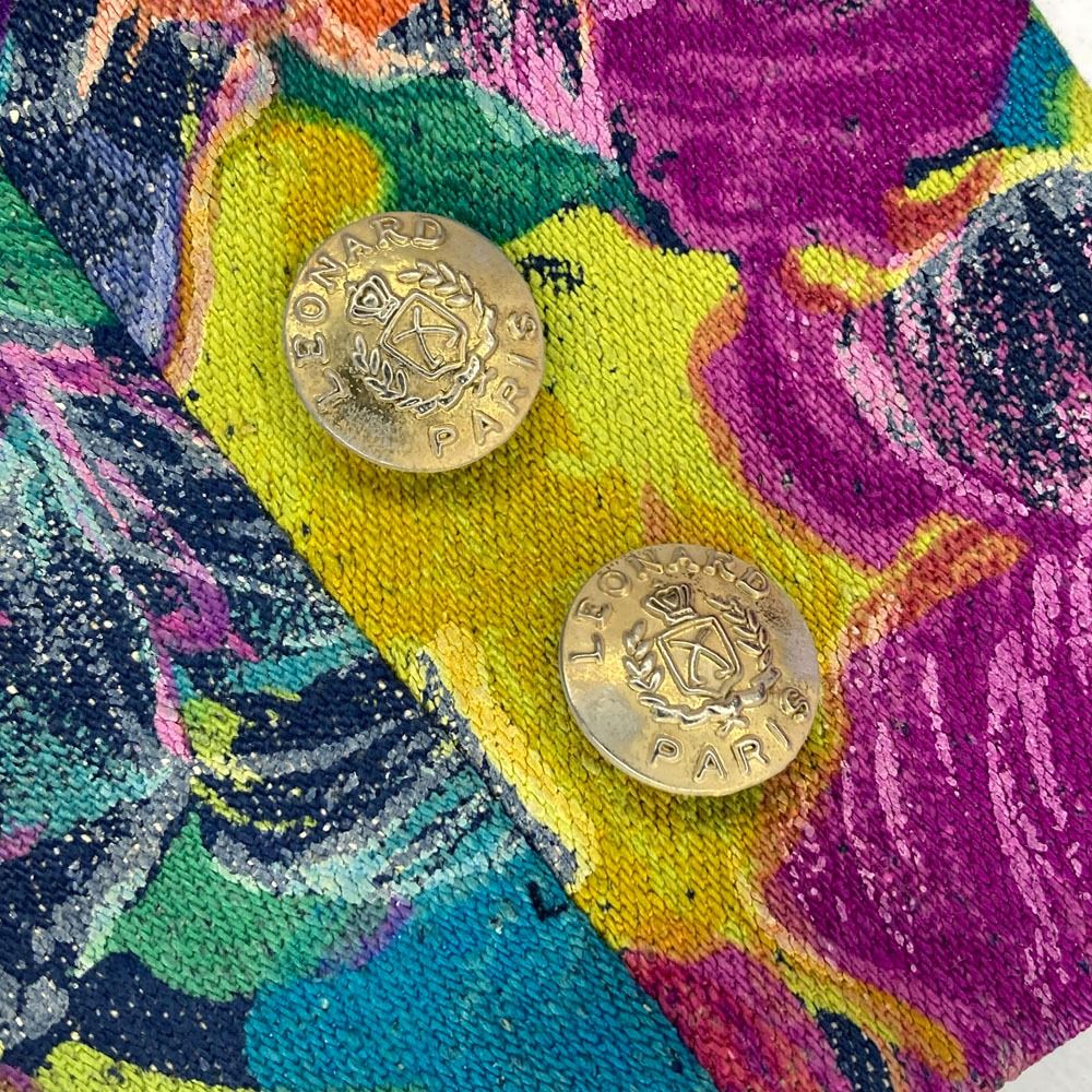 良品 LEONARD レオナール フラワーペイント シルク デニムジャケット