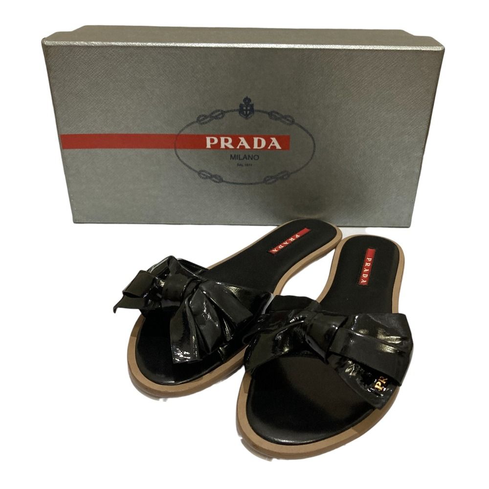 良品 PRADA SPORT プラダスポーツ リボン フラットサンダル サイズ36