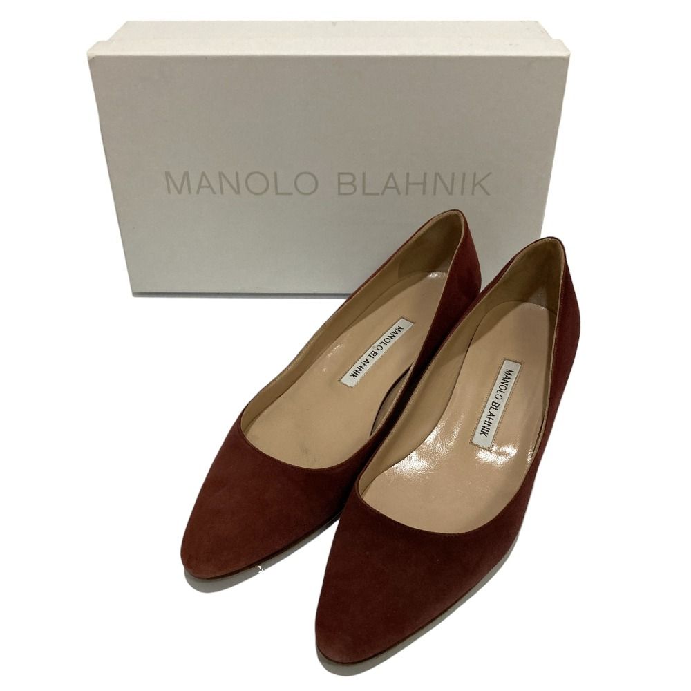 良品 MANOLO BLAHNIK マノロブラニク LISTONY スエード パンプス