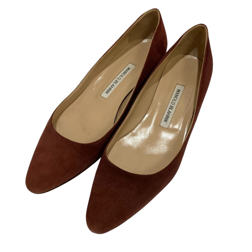 良品 MANOLO BLAHNIK マノロブラニク LISTONY スエード パンプス