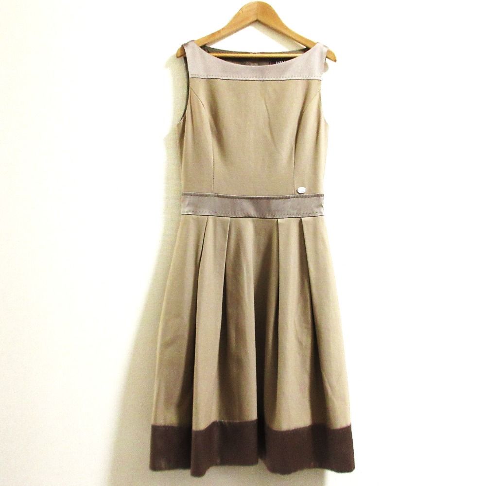 美品 FOXEY フォクシー ノースリーブ フレア ワンピース 34200 サイズ