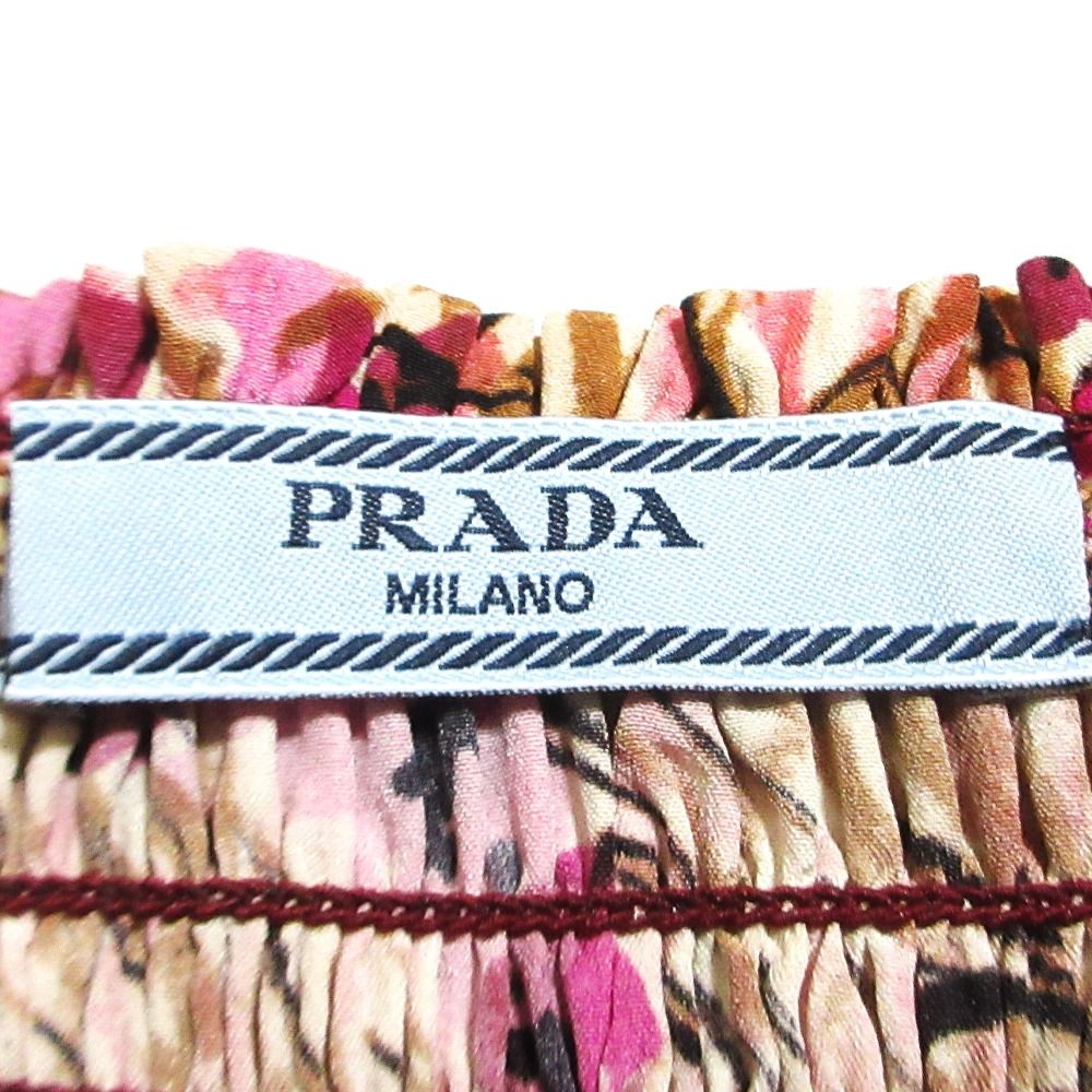 美品 PRADA プラダ ウエストギャザー ロングフレアスカート サイズ36