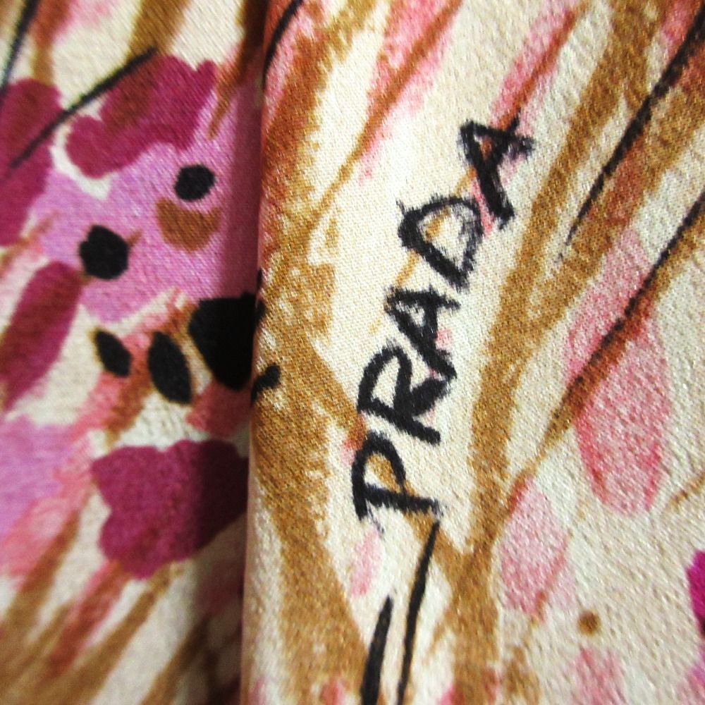 美品 PRADA プラダ ウエストギャザー ロングフレアスカート サイズ36