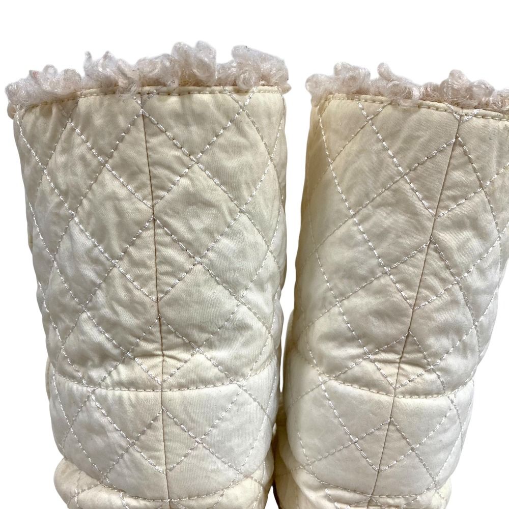 良品 CHANEL シャネル マトラッセ ターンロック ボア ショートブーツ
