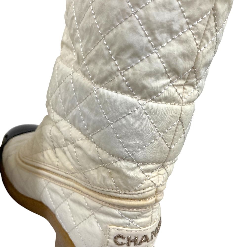 良品 CHANEL シャネル マトラッセ ターンロック ボア ショートブーツ