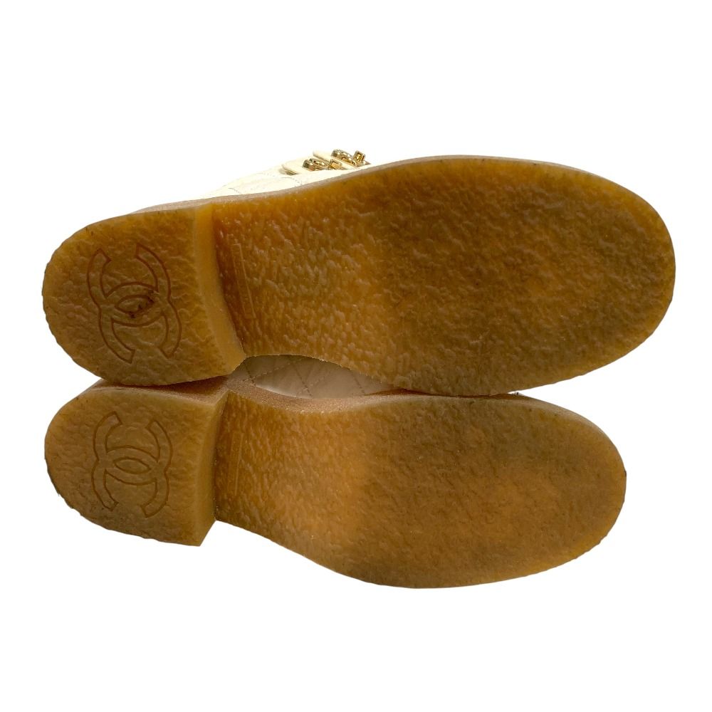 良品 CHANEL シャネル マトラッセ ターンロック ボア ショートブーツ