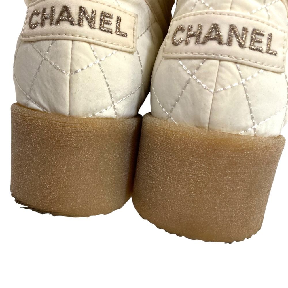 良品 CHANEL シャネル マトラッセ ターンロック ボア ショートブーツ