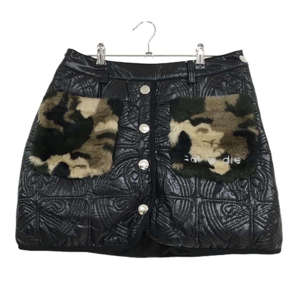 新品】マークアンドロナ ダウンスカート 黒×ベージュ 一部迷彩