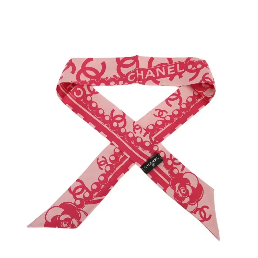 CHANEL シャネル スカーフ ヘアバンド CC ロゴ ピンク バンド AAB703