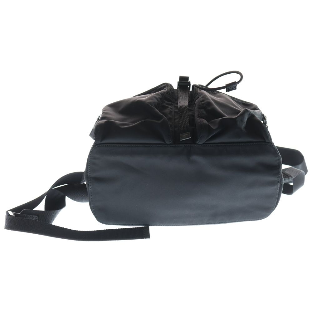 PRADA ブラック ドローストリングナップサック PRADA (プラダ) トライアングルロゴプレート テスートナイロン