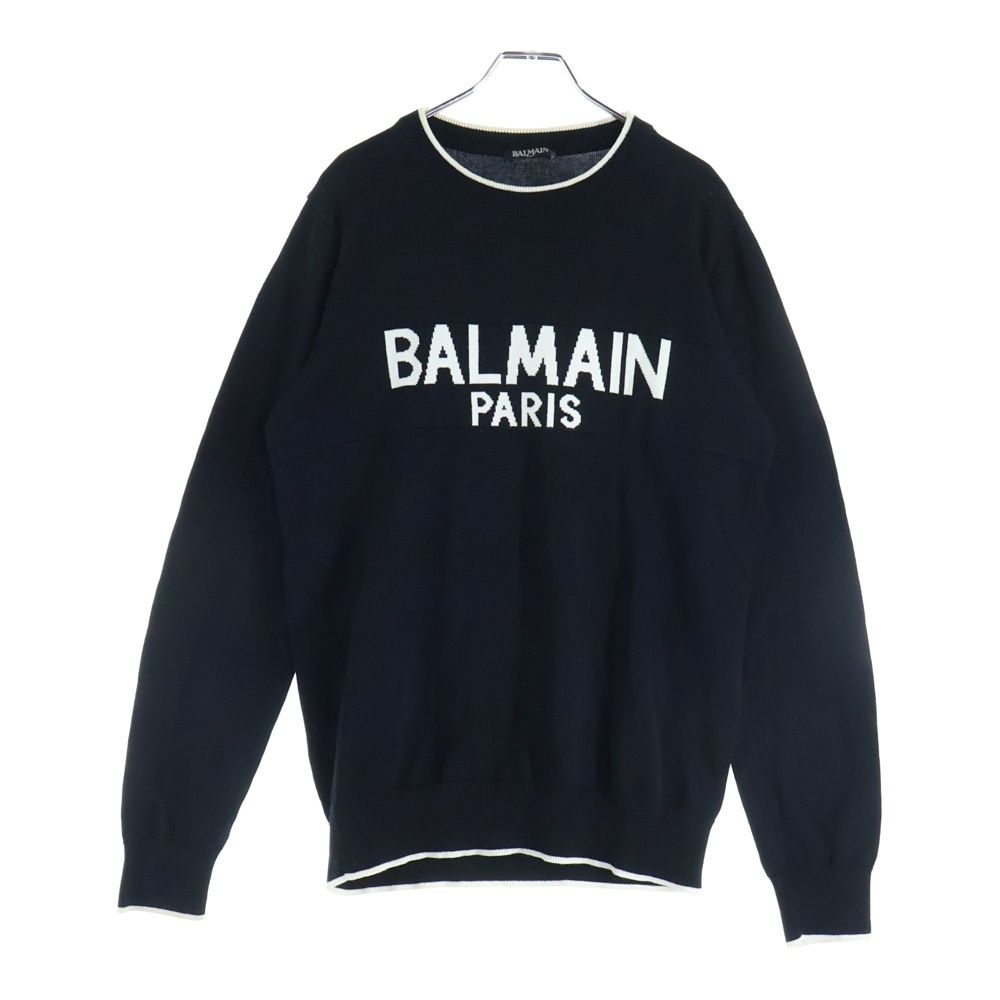 BALMAIN (バルマン) フロントロゴ クルーネックニットセーター