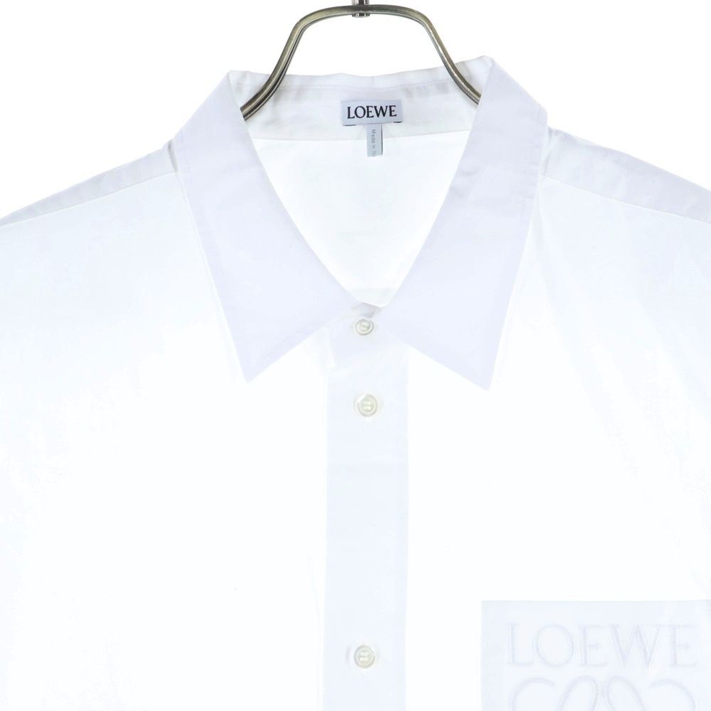 LOEWE (ロエベ) 25SS アナグラム刺繍ポケット長袖シャツ ホワイト