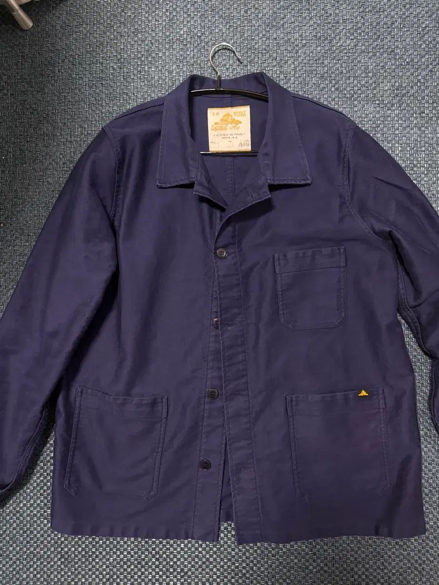 ルモンサンミッシェル モールスキン フレンチ ワークジャケット ブルー