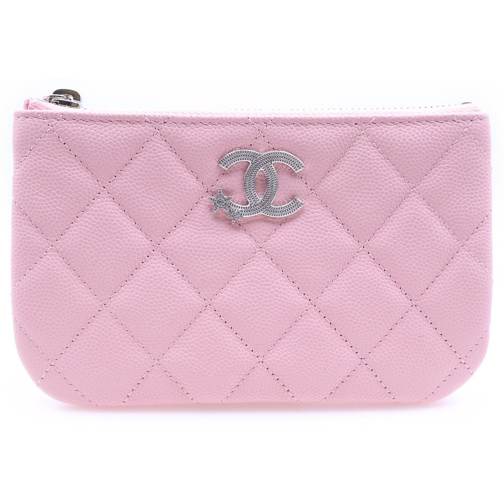 CHANEL (シャネル) スターココマーク コインケース ピンク キャビア
