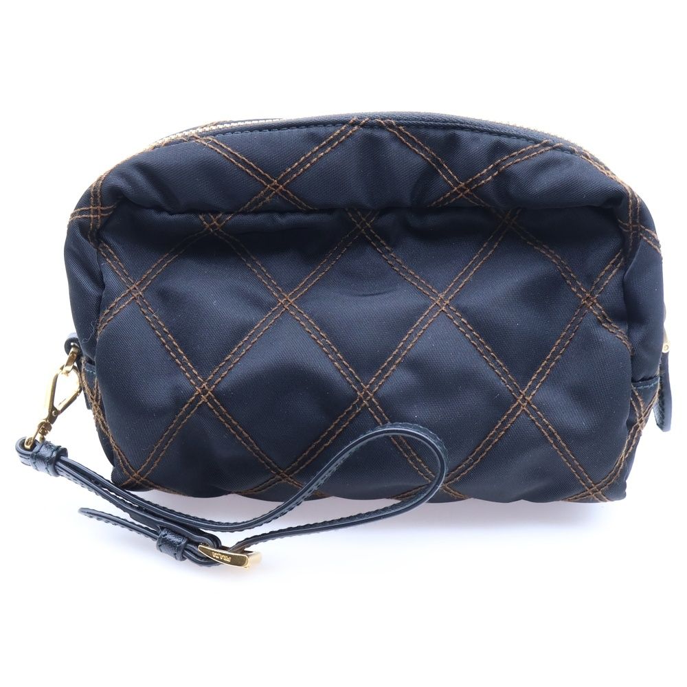 PRADA (プラダ) キルティングコスメポーチ ケース 収納 ブラック