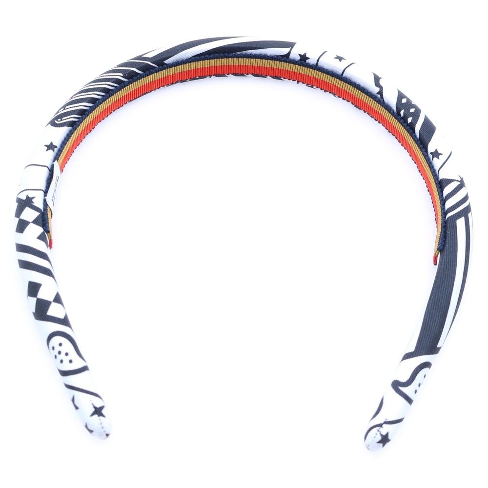 【専用】エルメスカチューシャヘアバンドヘアアクセサリー　ジナ　ジグザグ　白黒新品 HERMES (エルメス) カチューシャ ジナ ジグザグ ヘアバンド ホワイト