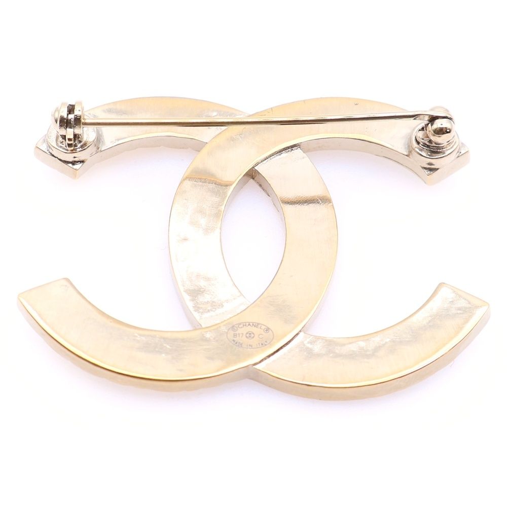 CHANEL (シャネル) シャネル ココマーク ラインストーン ブローチ