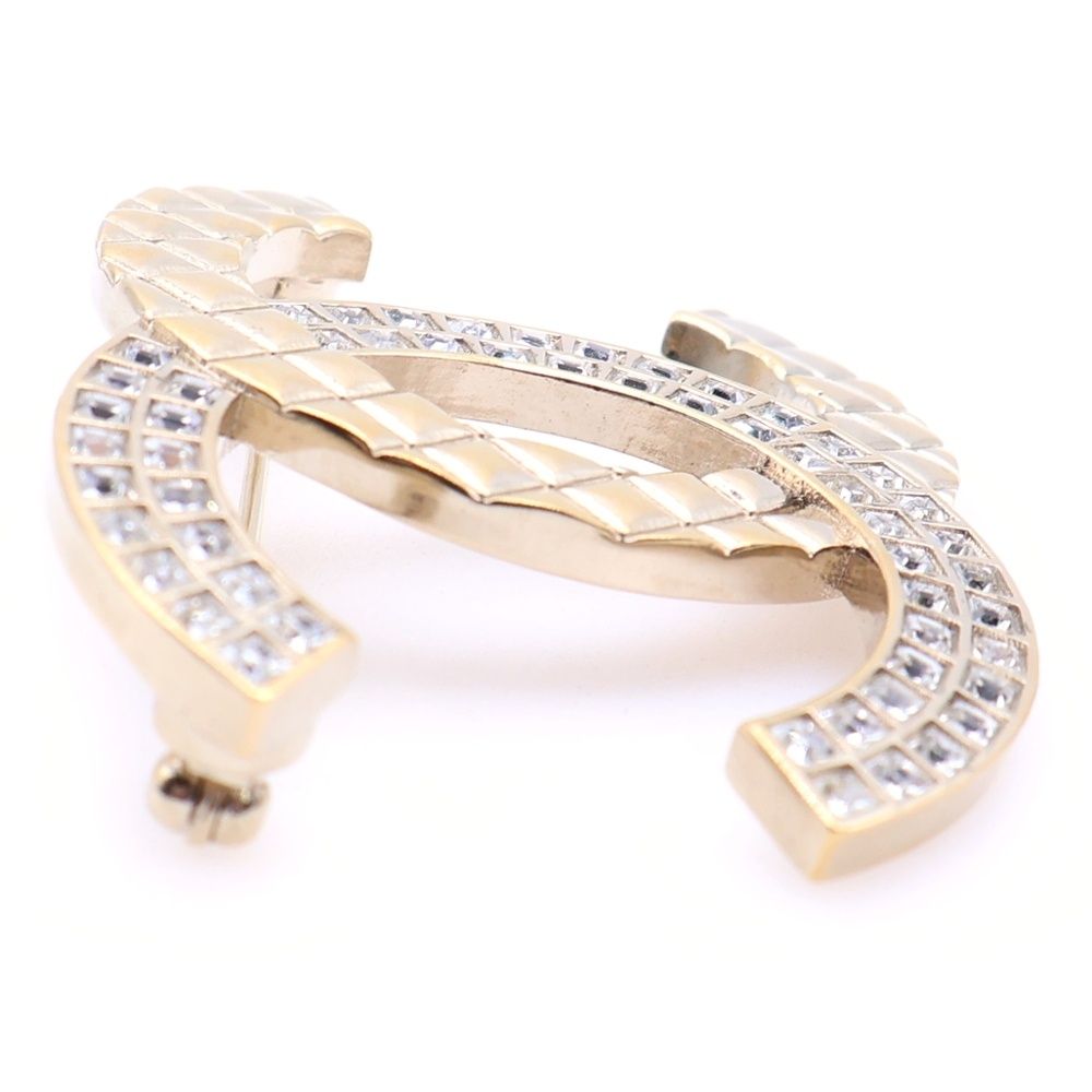 CHANEL (シャネル) シャネル ココマーク ラインストーン ブローチ