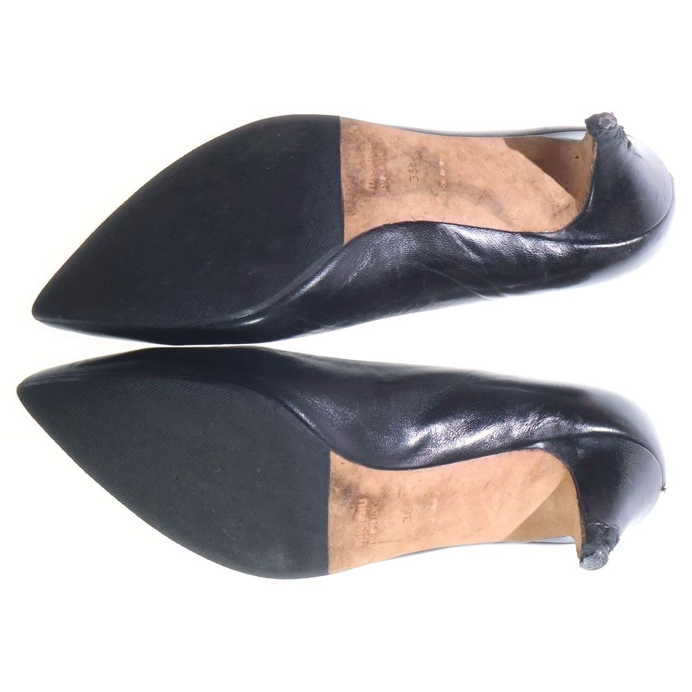 miumiu (ミュウミュウ) ポインテッドトゥ リボンデザイン レザー