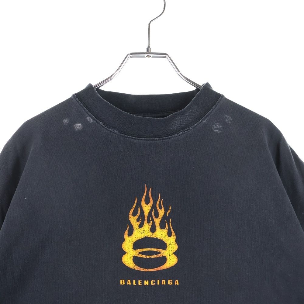 BALENCIAGA (バレンシアガ) 24SS ユーズド加工 フレイムロゴ オーバー